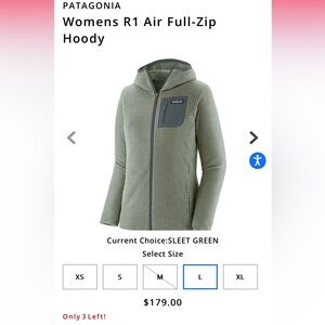 COPY - Patagonia R1 Air Full Zip Hoodie Green